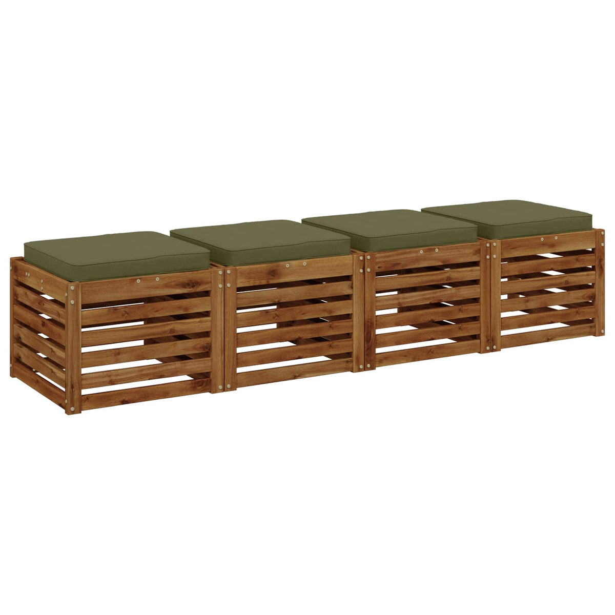 4-Piece Zitkussens VUGHT 4 pcs 100% Polyester Olijfgroen