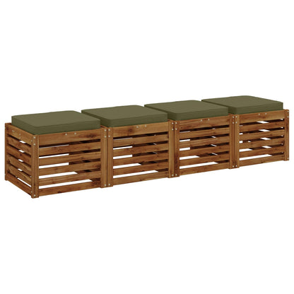 4-Piece Zitkussens VUGHT 4 pcs 100% Polyester Olijfgroen