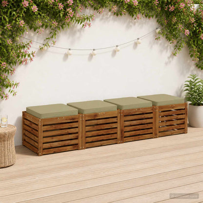4-Piece Zitkussens VUGHT 4 pcs 100% Polyester Lichtgroen