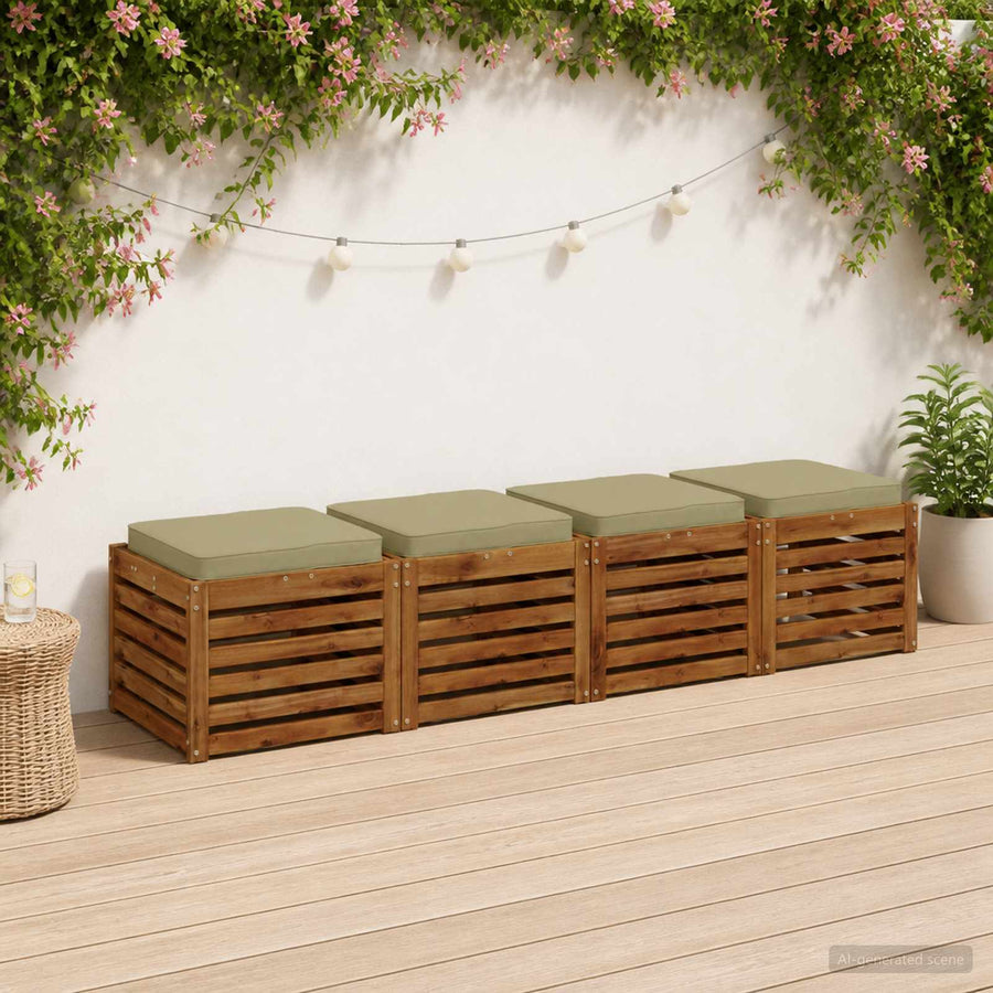 4-Piece Zitkussens VUGHT 4 pcs 100% Polyester Lichtgroen