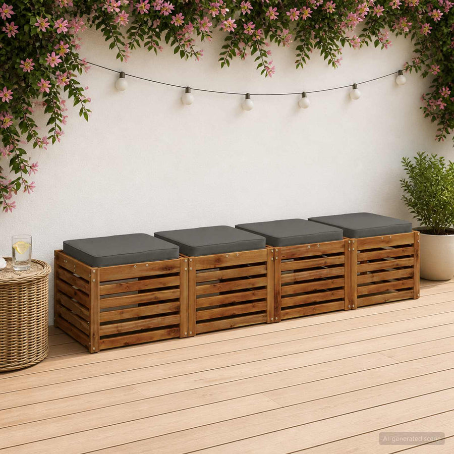 4-Piece Zitkussens VUGHT 4 pcs 100% Polyester Grijs