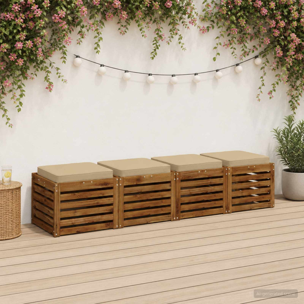 4-Piece Zitkussens VUGHT 4 pcs 100% Polyester Beige