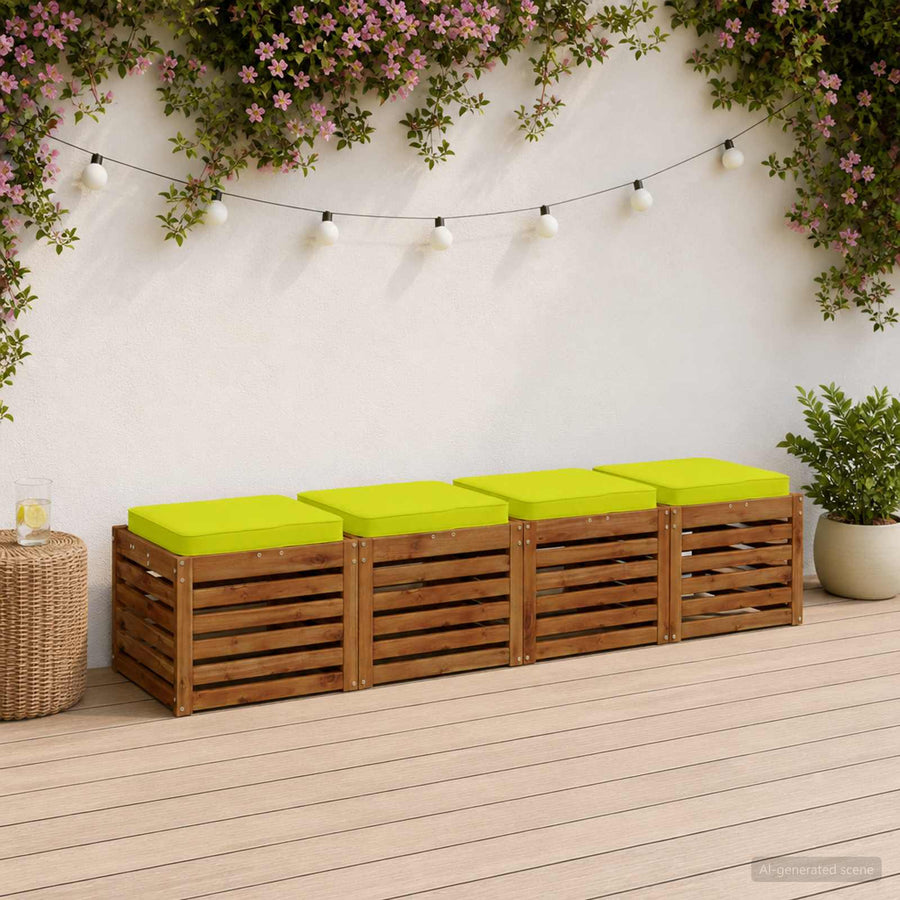 4-Piece Zitkussens VUGHT 4 pcs 100% Polyester Helder groen