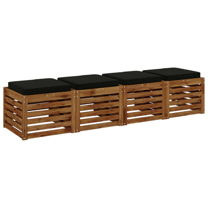 4-Piece Zitkussens VUGHT 4 pcs 100% Polyester Zwart