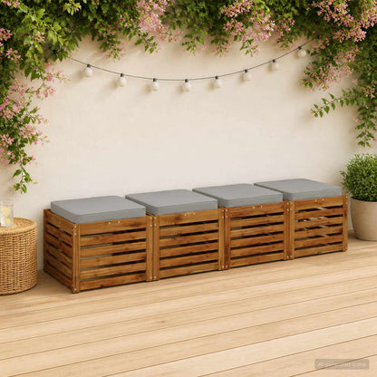 4-Piece Zitkussens VUGHT 4 pcs 100% Polyester Grijs