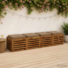 Zitkussens 4 stuks taupe polyester