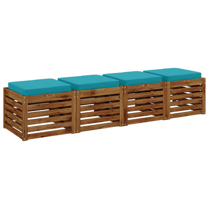 4-Piece Zitkussens VUGHT 4 pcs 100% Polyester Turquoise