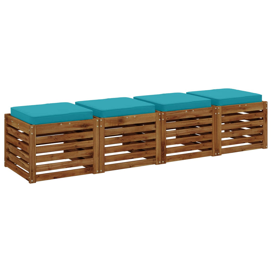 4-Piece Zitkussens VUGHT 4 pcs 100% Polyester Turquoise