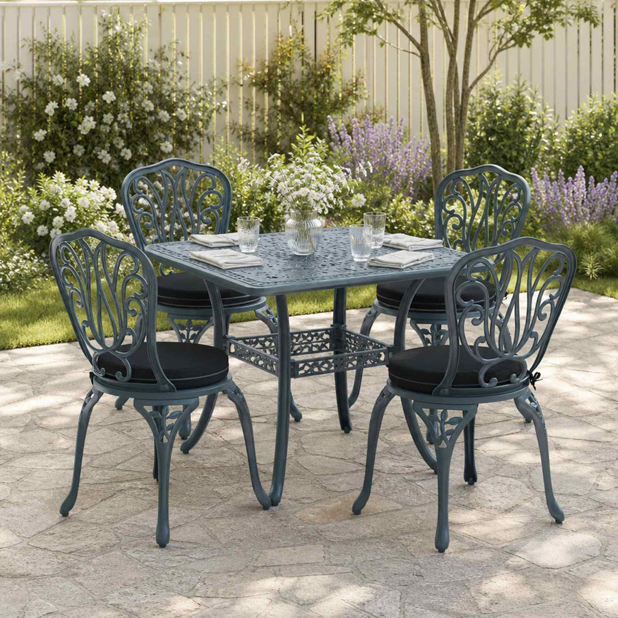 4-Piece Zitkussens SOEST 4 st 100% Polyester Zwart Ø 40 x 7 cm