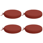 Stoelkussens rond rood 4 stuks Ø 40x7 cm polyester