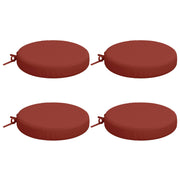 Stoelkussens rond rood 4 stuks Ø 40x7 cm polyester