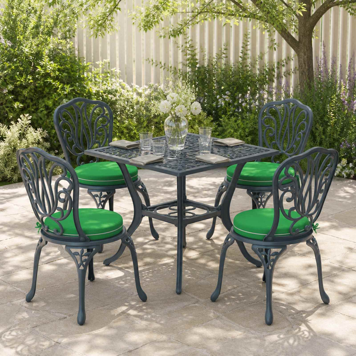 4-Piece Zitkussens SOEST 4 st 100% Polyester Groen Ø 40 x 7 cm