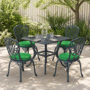 Zitkussens rond groen 4 stuks Ø 40x7 cm polyester