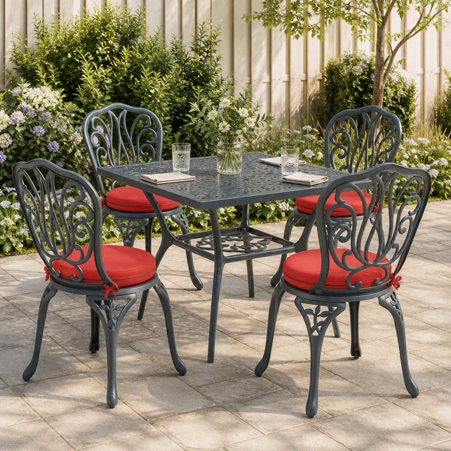 4-Piece Zitkussens SOEST 4 st 100% Polyester Rood Ø 40 x 7 cm