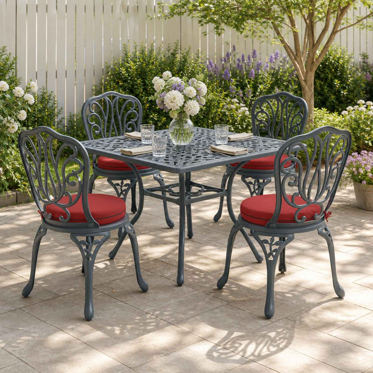 4-Piece Zitkussens SOEST 4 st 100% Polyester Wijnrood