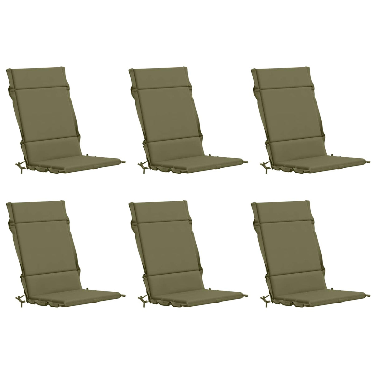 6-delige Hoogrug Kussen GEMERT 6 pcs 100% Polyester Olijfgroen