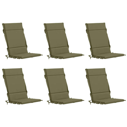 6-delige Hoogrug Kussen GEMERT 6 pcs 100% Polyester Olijfgroen