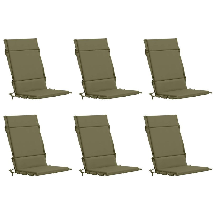 6-delige Hoogrug Kussen GEMERT 6 pcs 100% Polyester Olijfgroen