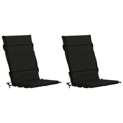 Stoelkussens hoogrug 2 stuks polyester zwart