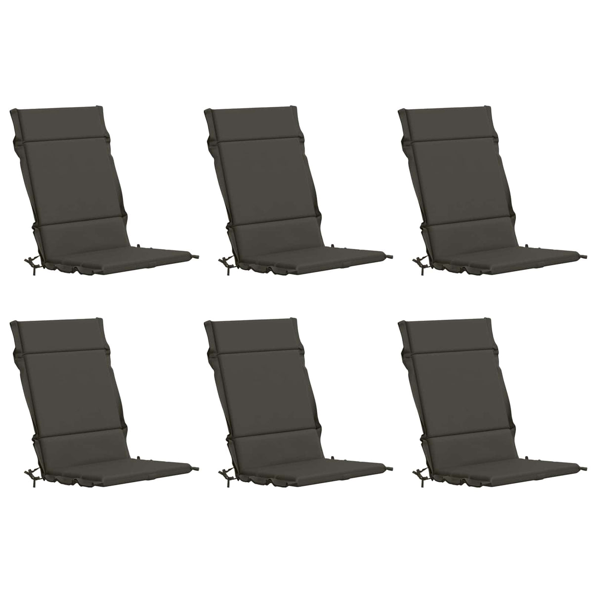 6-delige Hoogrug Kussen GEMERT 6 pcs 100% Polyester Antraciet