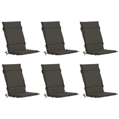 6-delige Hoogrug Kussen GEMERT 6 pcs 100% Polyester Antraciet
