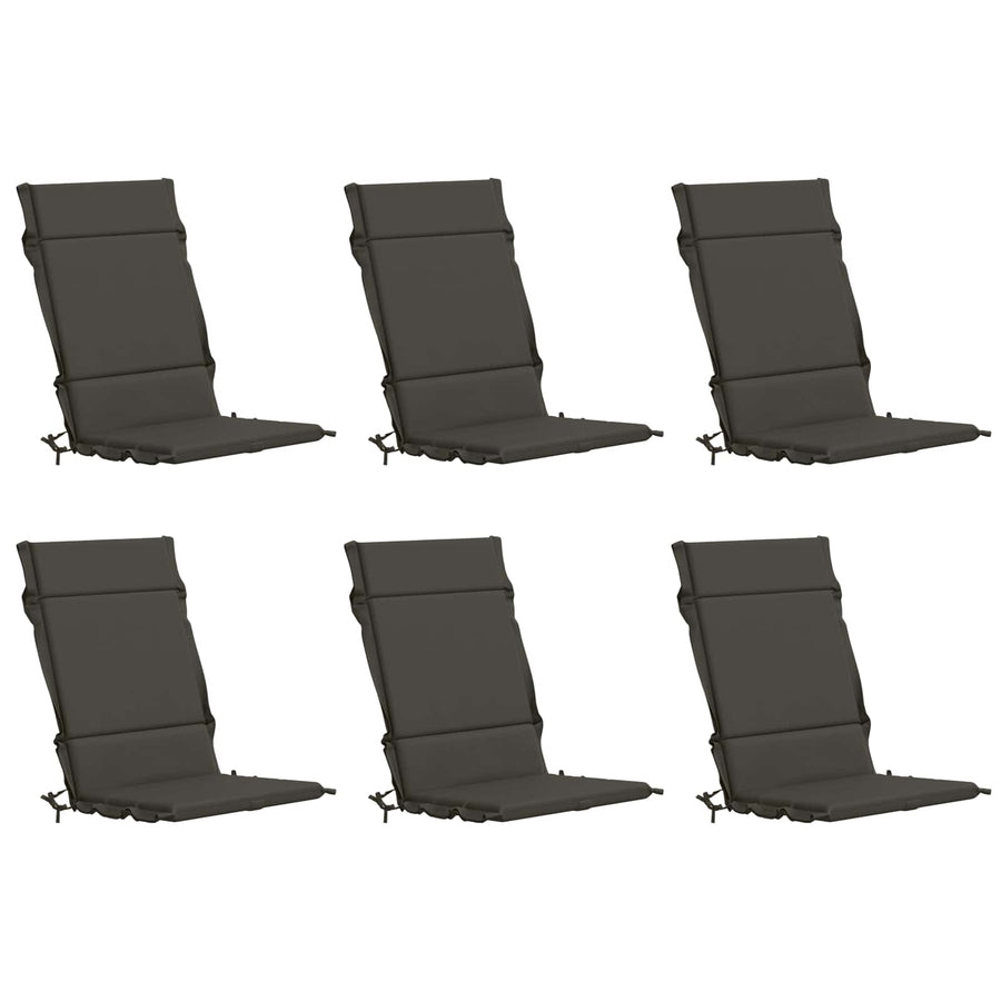 6-delige Hoogrug Kussen GEMERT 6 pcs 100% Polyester Antraciet