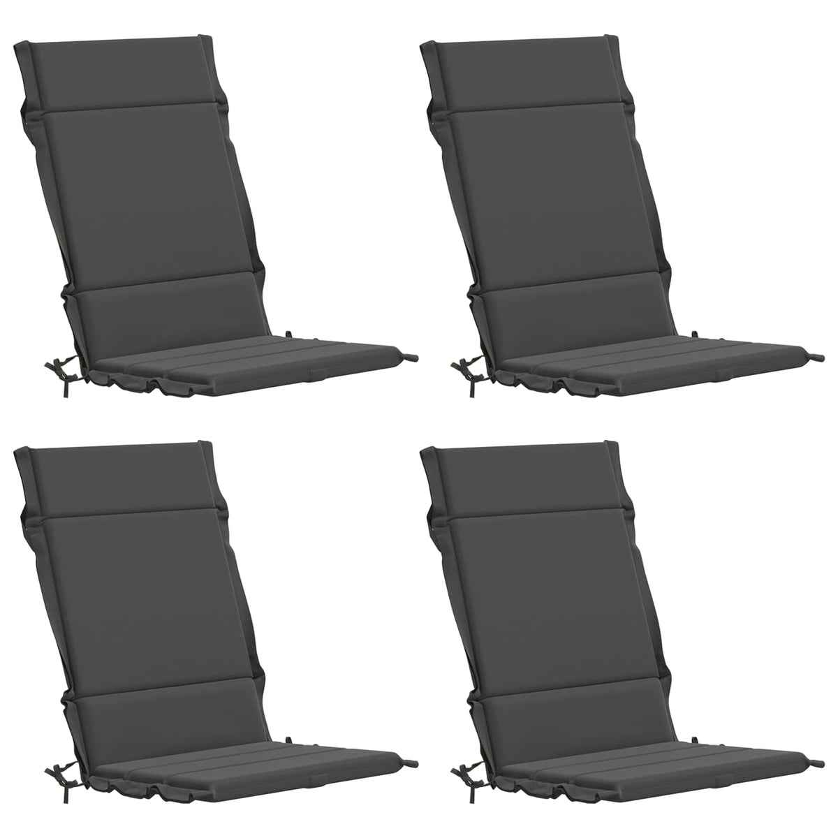 4-delige Hoogrug Kussen GEMERT 4 pcs 100% Polyester Antraciet