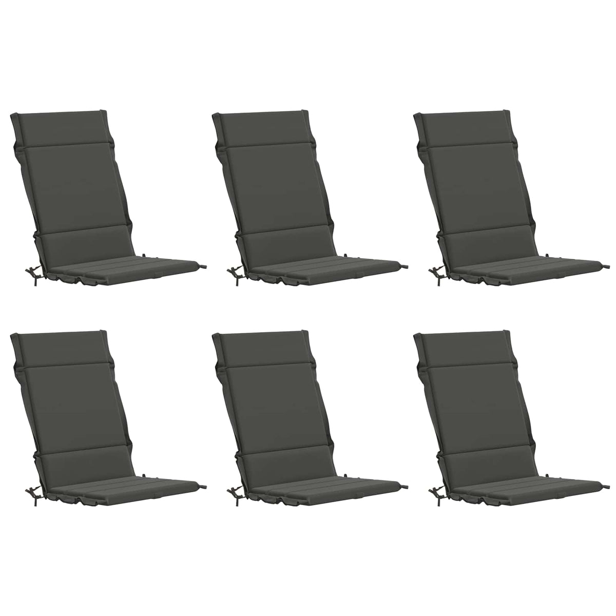 6-delige Hoogrug Kussen GEMERT 6 pcs 100% Polyester Antraciet