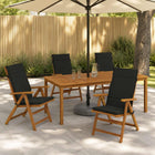 Hoogrug kussen set 6 stuks zwart polyester