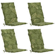 Hoogrugkussen 4 stuks bladontwerp groen polyester
