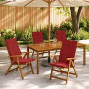 Hoogrugkussen set 6 stuks wijnrood polyester