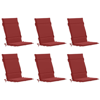 6-delige Hoogrug Kussen GEMERT 6 pcs 100% Polyester Wijnrood
