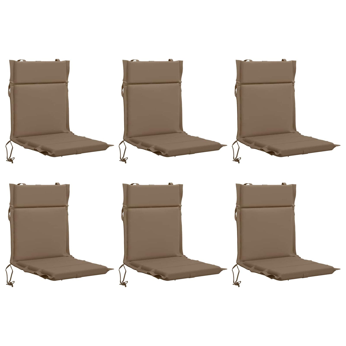 6-delige Hoogrug Kussen GEMERT 6 pcs 100% Polyester Taupe