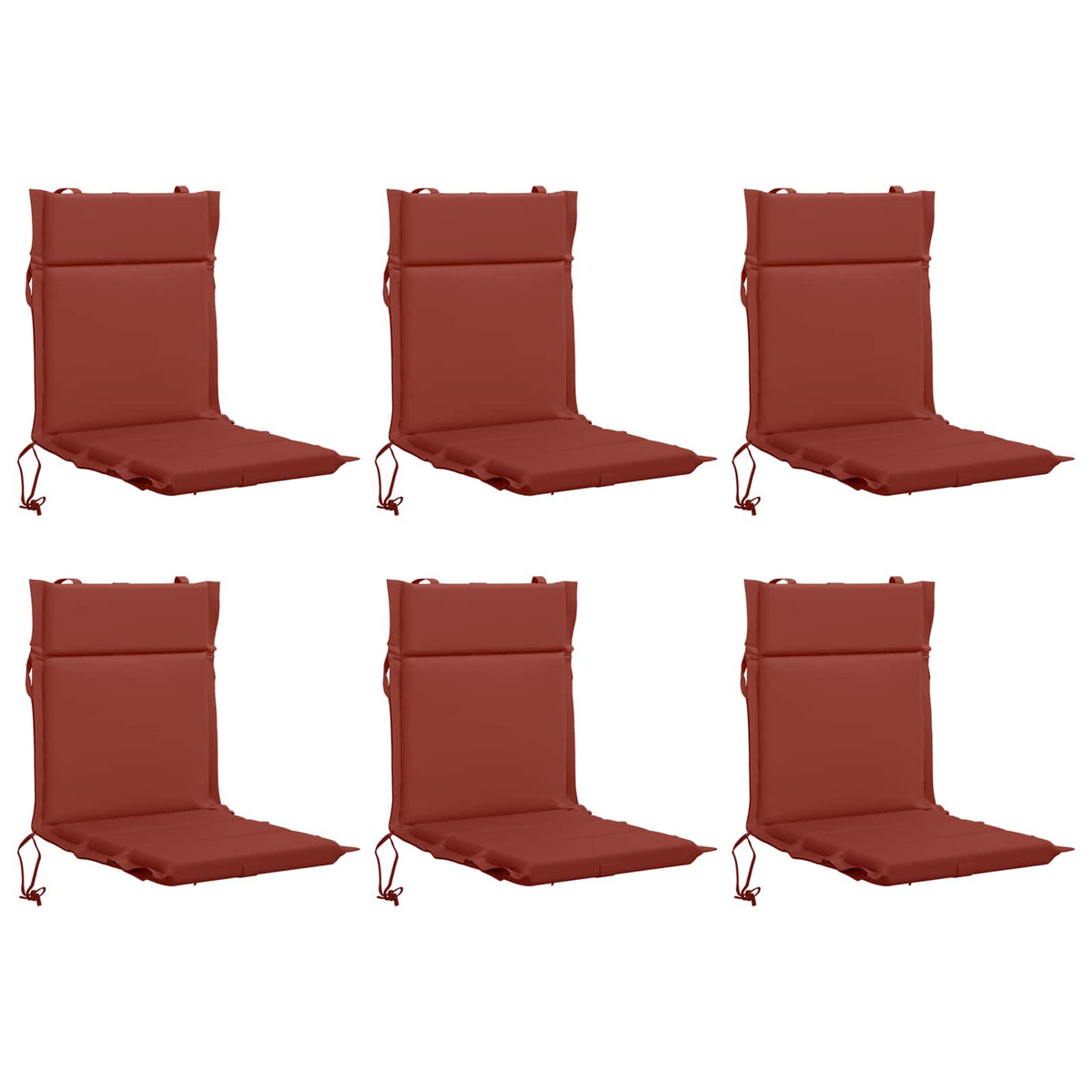 6-delige Hoogrug Kussen GEMERT 6 pcs 100% Polyester Rood