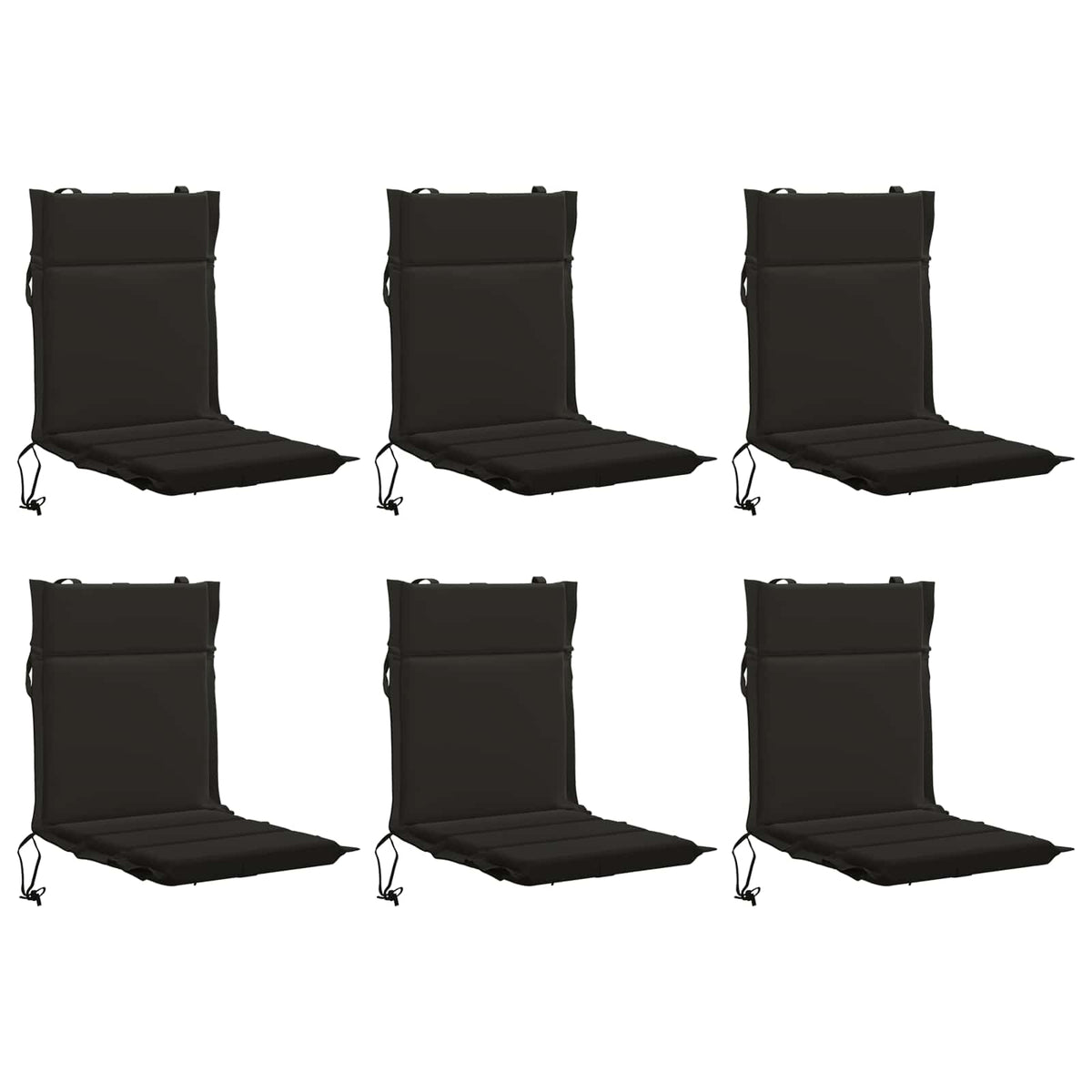 6-delige Hoogrug Kussen GEMERT 6 pcs 100% Polyester Zwart