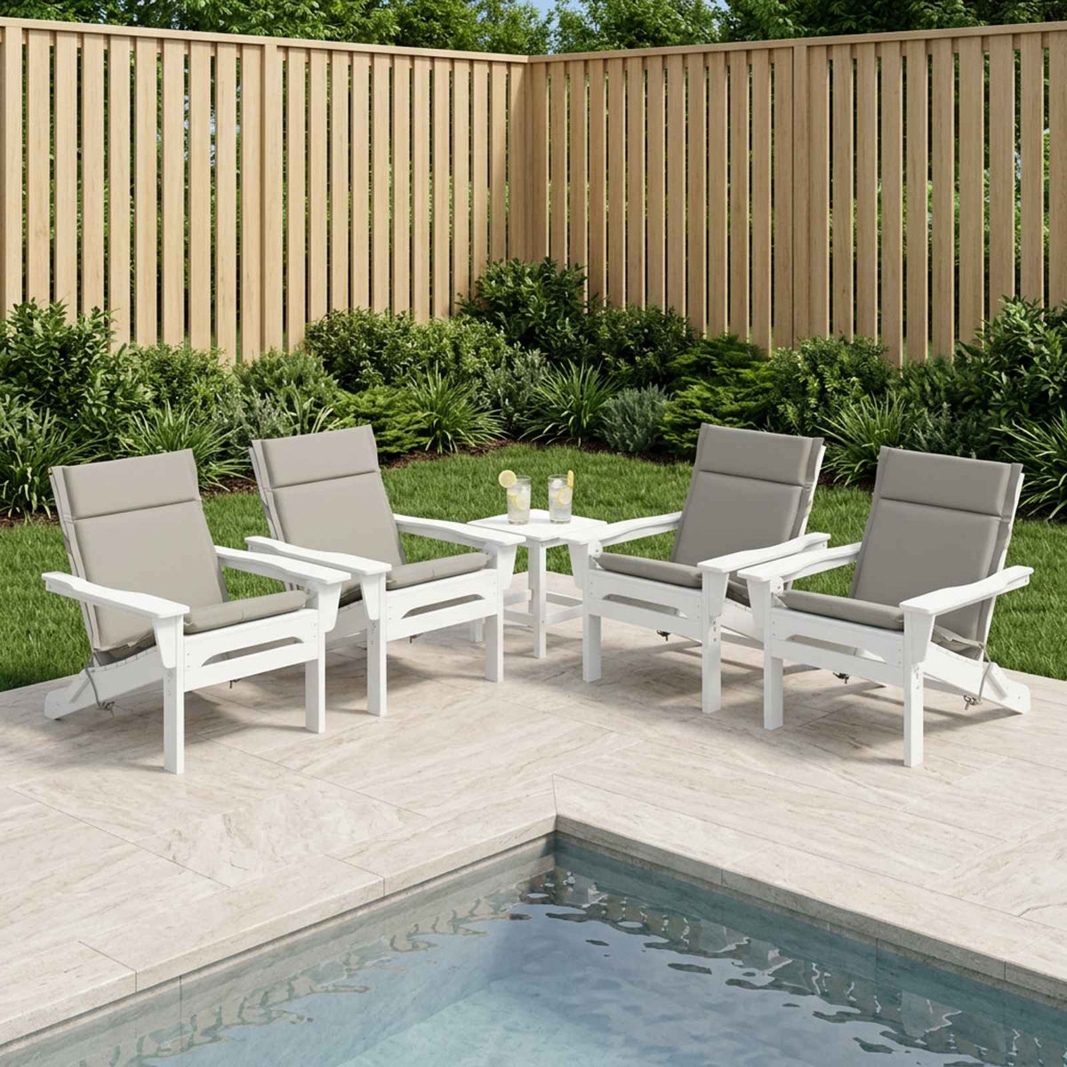 6-delige Hoogrug Kussen GEMERT 6 pcs 100% Polyester Grijs