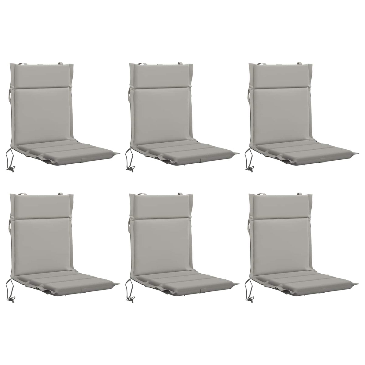 6-delige Hoogrug Kussen GEMERT 6 pcs 100% Polyester Grijs