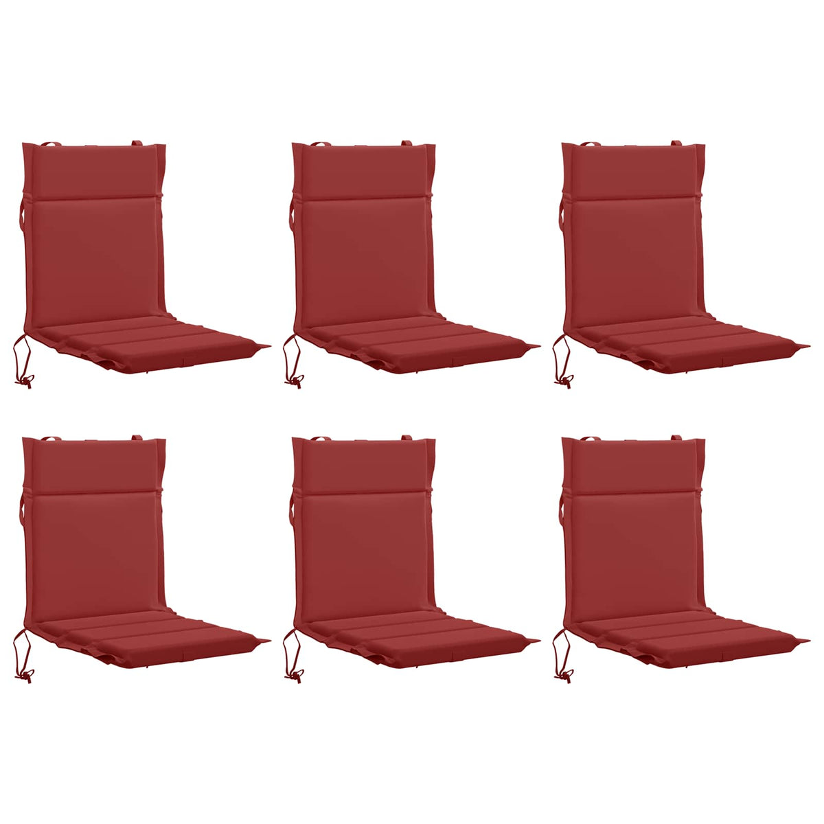 6-delige Hoogrug Kussen GEMERT 6 pcs 100% Polyester Wijnrood