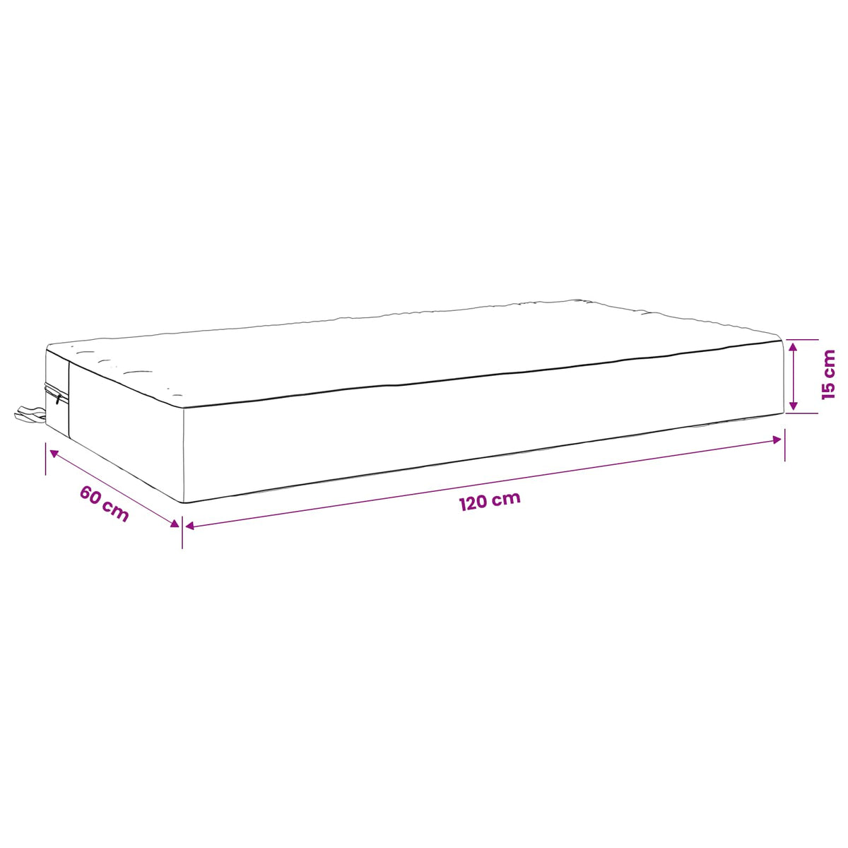 Zitkussen SOEST 100% Polyester Rood 120 x 60 x 15 cm