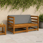 Rugkussen SOEST trapeziumvorm grijs 120x40 cm