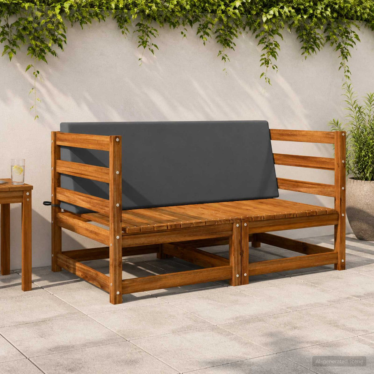Rugkussen SOEST 100% Polyester Antraciet 120 x 20 x 40 cm