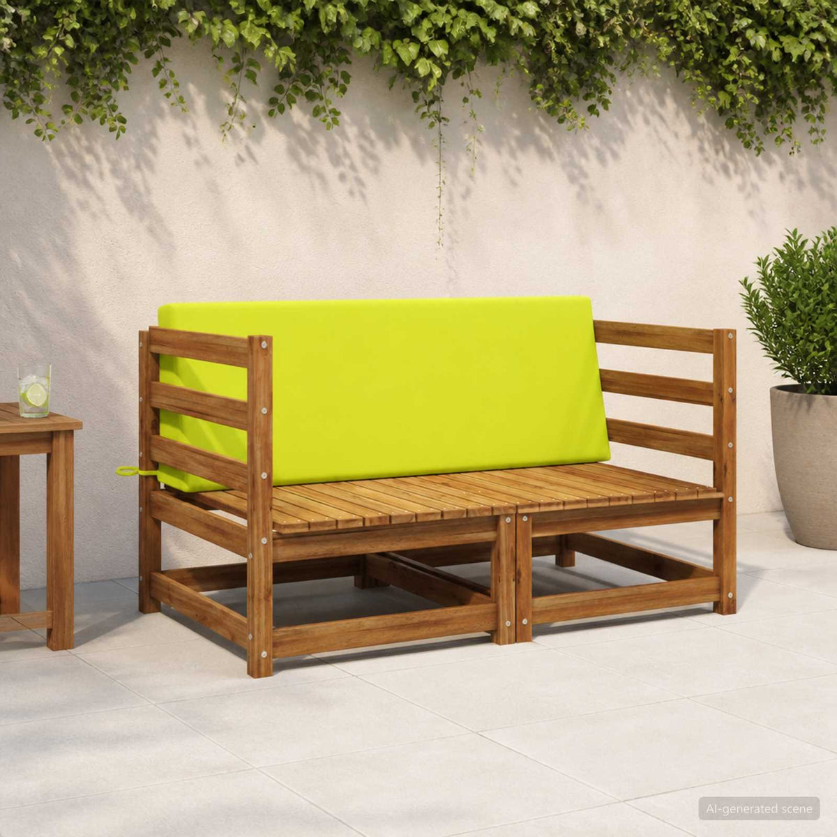 Rugkussen SOEST 100% Polyester Heldergroen 120 x 20 x 40 cm