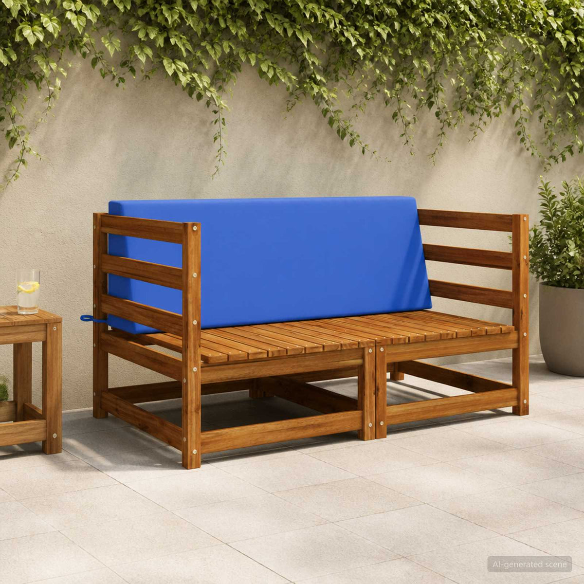 Rugkussen SOEST 100% Polyester koningsblauw 120 x 20 x 40 cm