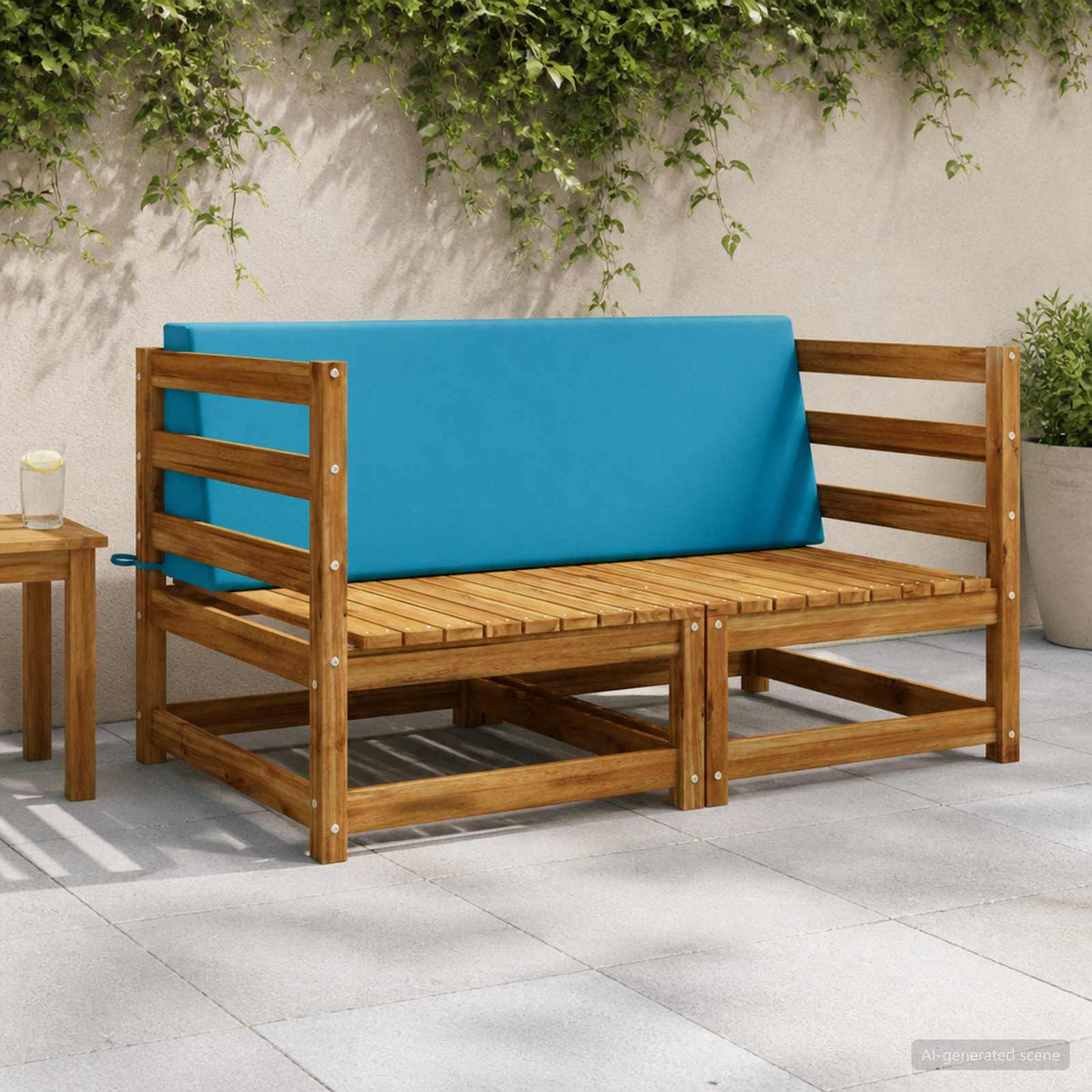 Rugkussen SOEST 100% Polyester lichtblauw 120 x 20 x 40 cm