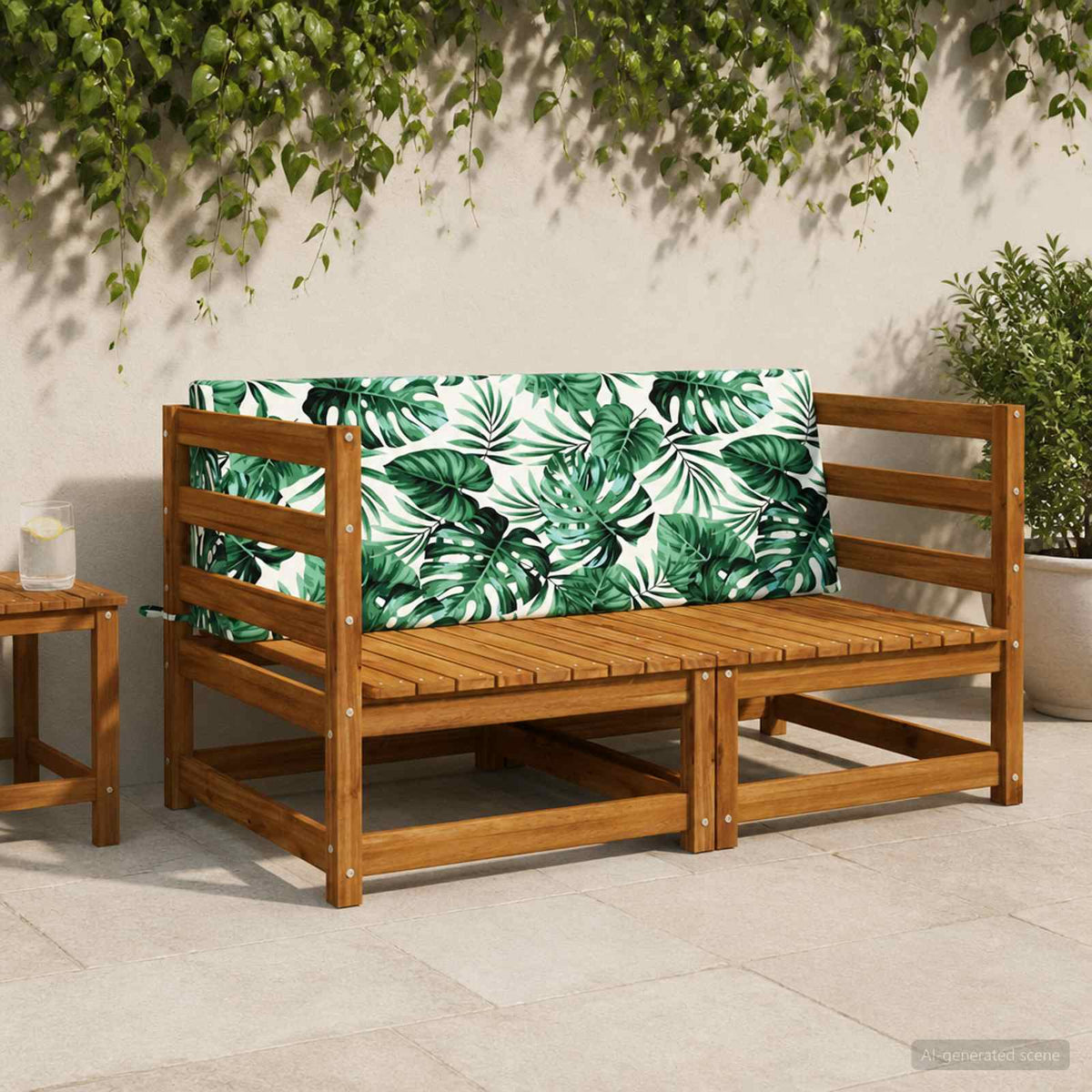 Rugkussen SOEST 100% Polyester Bladpatroon 120 x 20 x 40 cm