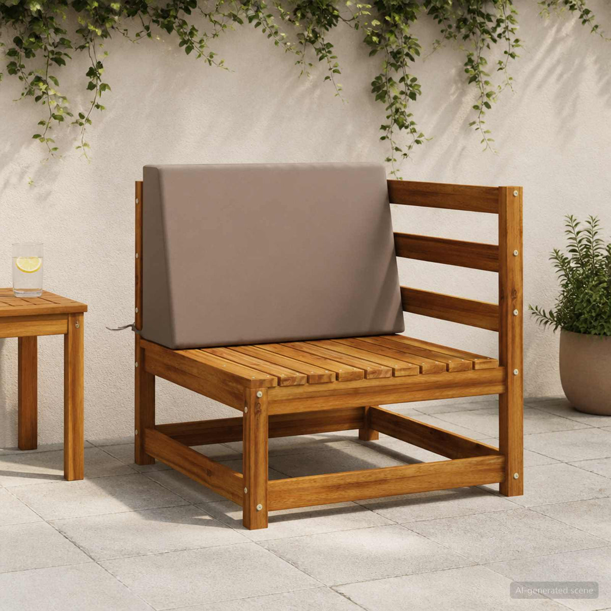 Rugkussen SOEST 100% Polyester Taupe 60 x 20 x 40 cm