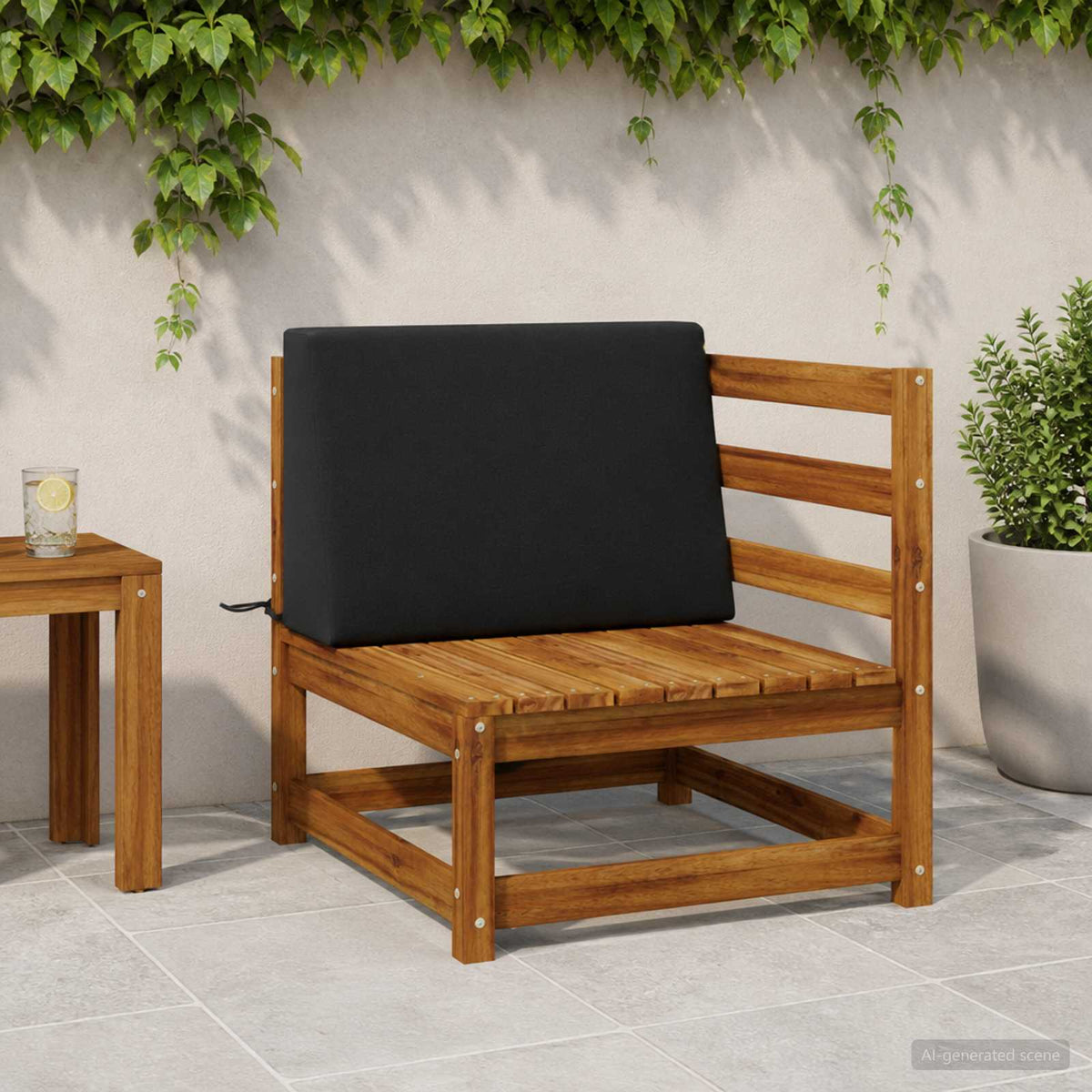Rugkussen SOEST 100% Polyester Zwart 60 x 20 x 40 cm
