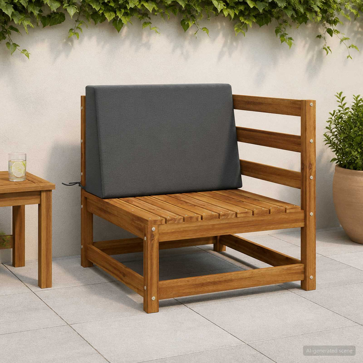 Rugkussen SOEST 100% Polyester Antraciet 60 x 20 x 40 cm