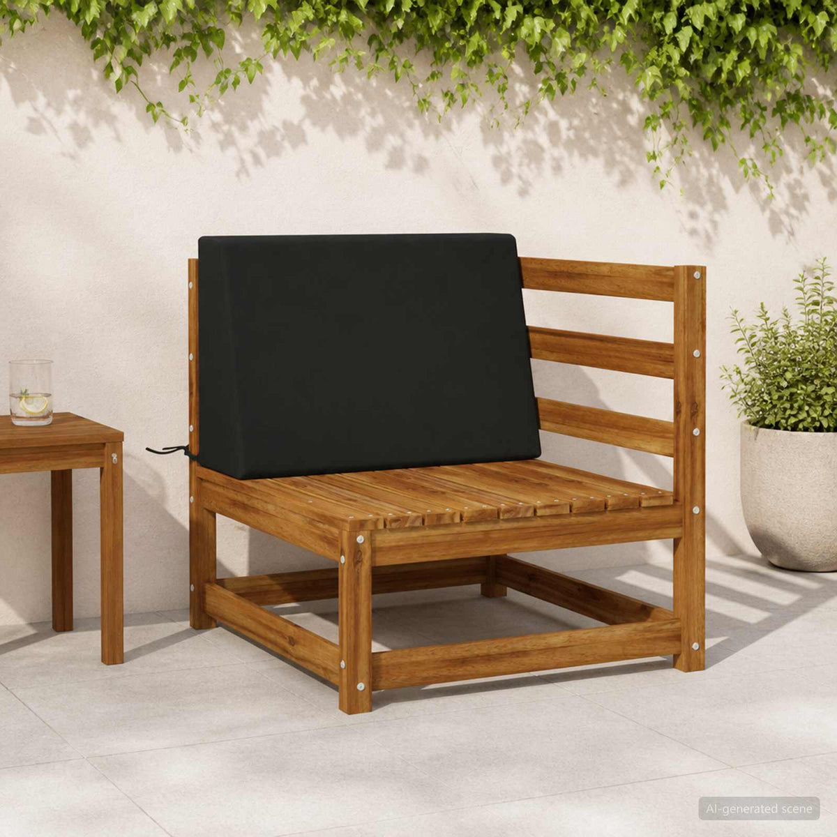 Rugkussen SOEST 100% Polyester Zwart 60 x 20 x 40 cm