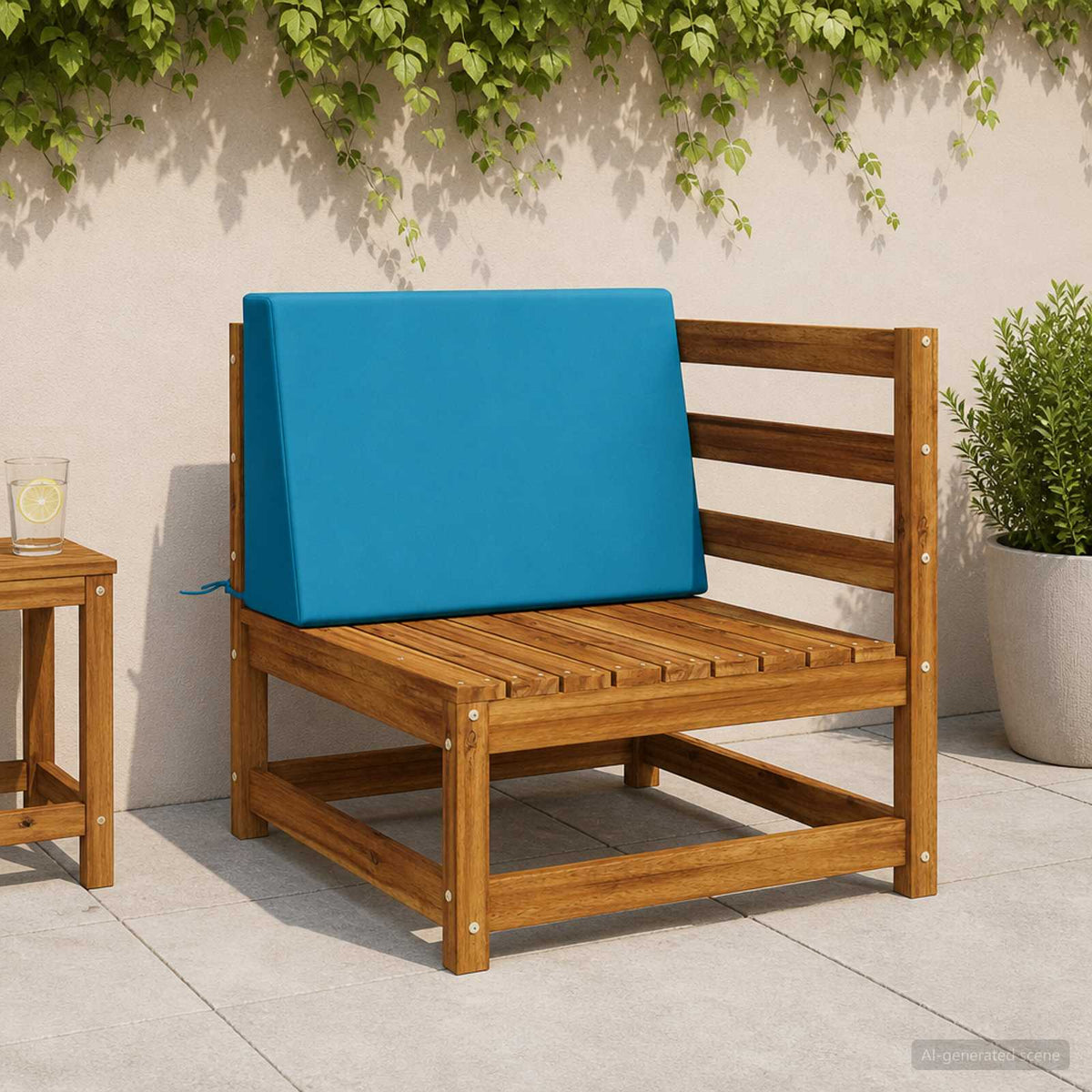 Rugkussen SOEST 100% Polyester lichtblauw 60 x 20 x 40 cm